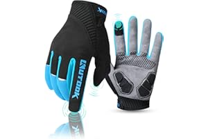 KUTOOK Guantes Ciclismo Largos Transpirables Hombres con Acolchadas De EVA Función Táctil Guantes MTB Gel Antideslizante