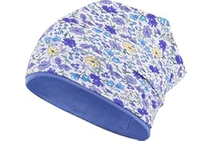 Smarilla Mädchen Mütze Übergangsmütze Beanie Blumen Frühling Herbst Baumwolle