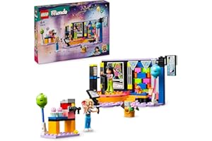 LEGO Friends Impreza z karaoke, zabawka muzyczna do zbudowania dla dziecka, dla dziewczynek i chłopców, zestaw z Novą i Liann oraz mikrofonami, pomysł na prezent dla 6-latki, 42610