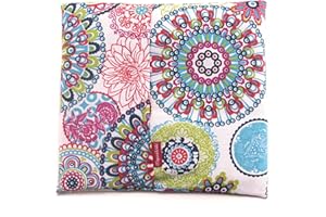 EL SAQUITO DE LA SALUD Saco Térmico de Semillas para microondas Aroma Lavanda, Azahar o Romero para aplicar Calor seco Natural con funda lavable Flores Multicolor (Sin Aroma, L (28 x 26 CM))