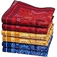 merrysquare - Fine Printed Handkerchiefs - Average Size 14”x14” - 6 Pieces - 100% Cotton
