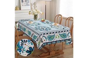 iEvery Tischdecke Abwaschbar Boho Mandala Tischdecken für Draußen Wetterfest Table Cloth Waterproof Polyester Tischdecke Rechteckig für Gartentisch Küche Garten Outdoor Party 110x140 cm