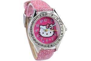 VADOBAG Hello Kitty Kids Time Watch with Crystals | Wrist Watch | Children | Watch | with a Picture of Your Favourite Hero!