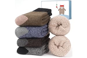 URECOVER Thermal Socks for Men Stocking Fillers: 5-Pk Wool Mens Socks Winter Warm Gifts for Men Dad Teenage Boys Brother Mens Gifts Ghristmas, Stocking Fillers Teenage Boys