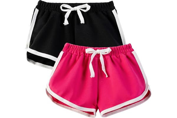 JinBei Flickshorts, 2-pack, korta byxor, sommar, elastisk midja, 4–14 år