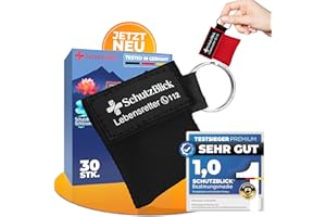 ‎SCHUTZBLICK Schutzblick® Beatmungsmaske erste Hilfe - 30er Set erste Hilfe Beatmungsmaske - Beatmungsmaske Schlüsselanhänger - Mund zu Mund Beatmung Schutz - Beatmungstuch Schlüsselanhänger