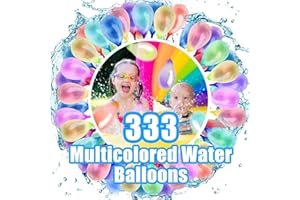 YUEBAOWAN 333 Water Balloons Self Sealing, Multi-color Water Balloons for Kids Easy Fill, Great for Pool Outdoor Parties, Beach, Summer Fun, Water Games
