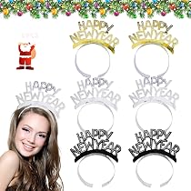 Silvester Haarreifen Set – 6 Stück, Glitzernd, Gold & Silber, Für Erwachsene & Kinder