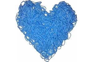 Yowamho 900 Light Blue Rubber Band with 24 S-clips and 1 Small Crochet, Elastic.