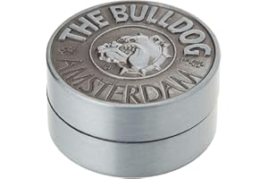 The Bulldog Amsterdam - Smerigliatrice in metallo, 2 pezzi, 40 mm, in rilievo, per cartine King Size, 2 pezzi