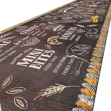 Uphome Küchenläufer Mit Blumenmuster – Rutschfester, Waschbarer Teppich Für Flur & Schlafzimmer (5x15 Cm)
