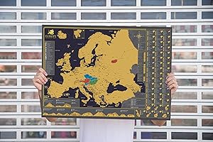68TRAVEL Mappa Europa da grattare - Splendida XXL mappa (poster murale) - Regalo ottimo per viaggiatori - 84,1 x 59,4 cm