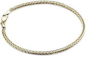 Miore Bransoletka damska żółte złoto 9 Kt / 375 łańcuszek 19,5 cm, Złoty, Gładki