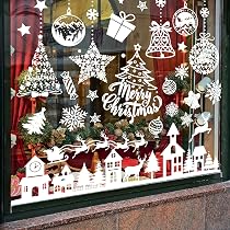 110 Stück Weihnachts-Fensterbilder Selbstklebend – Wiederverwendbar & Doppelseitig