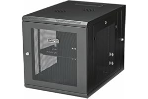 StarTech.com Armadio Rack 19" 12U a Muro, Server Rack Ventilato a 4 Montanti profondo 61 cm; Con Ripiano per Dispositivi di Rete/AV, Pannello posteriore con Cerniere, Pre-Assemblato (RK1232WALHM)