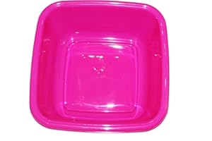 Hobby Life Retro-Spülschüssel, Quadratisch, 33 cm, Kunststoff, 4 Retro-Farben: Orange, Grün, Gelb, Rosa