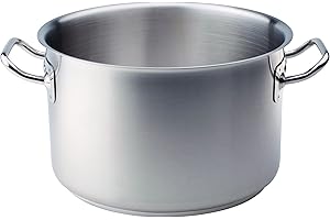 BALDASSARE AGNELLI Pentole Agnelli, COIX3104E32, Casseruola Alta in Acciaio con 2 Maniglie in Acciaio, Acciaio Inox 18/10, Diametro 32 cm