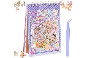 HTTDSLF Adesivi di Scena, Adesivi per la Casa Fai Da Te, 3D Sticker Kit di Adesivi per Casa in Miniatura, Adatto ad Persone per Rilassarsi e Passare il Tempo, con una Pinzetta