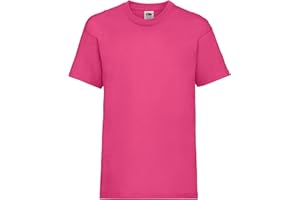 Fruit of the Loom - Camiseta básica de Manga Corta para niño/niña Unisex - 100% Algodon de Primera Calidad