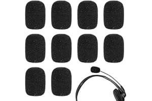 STYQUENZER 10 Pack Mini Size Foam Microphone Windscreen, Lapel Headset Microphone Cover Mini Foam Cover Shield Protection for Headset Microphone(Black)