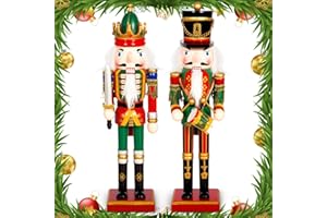 Purpledi Figurki dziadka do orzechów, drewniane, dziadek do orzechów, żołnierze, 2 sztuki, tradycyjny dziadek do orzechów, dekoracja, do domu, dekoracja bożonarodzeniowa