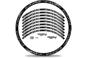 Finest Folia Set di 16 adesivi per cerchioni della bicicletta, dal design racing, set completo per 27" 29" per bici da corsa, mountain bike, Mtb RX024 (argento metallizzato, lucido)