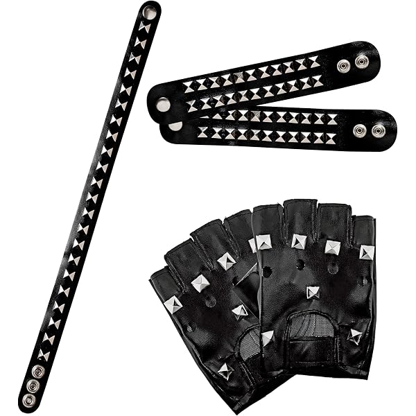 Bracciale Borchie Punk In Pelle 3 Bracciali In Pelle Punk Rock Con