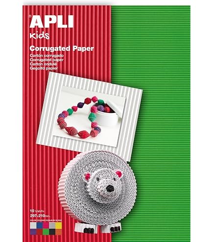 ODETOJOY Lot De 10 Feuilles Carton Ondulé 21x30 Cm Multicolore - Idéal Bricolage Et Création