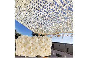 RONGESAEFS tarnnetz beige 2x2m,2x3m, 2x4m, 3x3m, 3x4m, 3x5m, 4x4m, 4x6m tarnnetz Sonnenschutz Camouflage Netz für Militärdekoration,Jagd,Camping,Outdoor-Anti-Aging-Schatten-netzabdeckung(Size:3x4m(9.8x13ft)