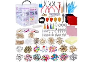 Qpout Jewelry Making Kit, Jewelry Making Supplies, Variety Jewelry Making Findings Charm Beads, Pliers Beading Wire for Bracelet, Necklace, Earrings Making Tool, Great Gift for Girls Women Beginners