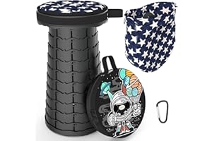 LOCYOP Sgabello Pieghevole Portatile Con Cuscino, Sgabello Retrattile Con Motivi Sgabello Da Campeggio Adulto Di Seconda Generazione Con Un Carico Massimo Di 200kg