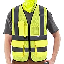 Gilet Hi-viz Sicuro Gilet Ad Alta Visibilità Giallo/arancione, Conforme EN471, Con Zip, Per Lavoro E Sicurezza - AVARTEK Gilet Catarifrangente Uomo - Foto 7