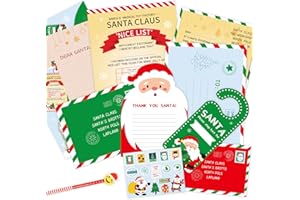 SULOLI Letter to Santa Kit,Santa Letter Set,Christmas Letter to Santa,Christmas List to Santa,Santa Writing Kit