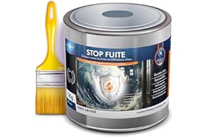 ATOUT RÉSINES résine étanchéité. LE STOP FUITE Atout Résine 1KG de membrane de protection polyvalente multi-usages revêtement de réparation imperméable pour votre toiture murs sols et infiltrations et son pinceau