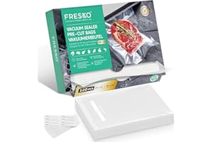 FRESKO Sacchetti Sottovuoto Alimenti 120pcs 20x30cm, Sacchetti per Sottovuoto Testurizzato di Grado Commerciale per Cottura Sottovuoto, Sacchetti Pretagliati Senza BPA e Approvati Dalla FDA
