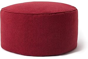 ‎LUMALAND Lumaland Sitzsack Pouf (50 L) | Kompakter Sitzsack mit 3-in-1-Funktion: bequemer Hocker, praktisches Tischchen & stylischer Indoor Fußschemel I Mit Flexibler EPS-Füllung | Ø 25 x 45 cm [Rot]