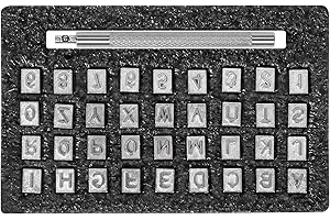 Johotone Letter Alphabet Stamp Punch Set with Stamping Handle Leather Craft Carving Embossing Stamp for DIY Handmade Art 37pcs