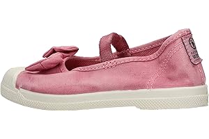 Natural World Ballerina in Cotone con Fiocco Base in Caoutchouc 473603 Rosa