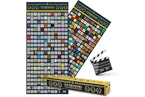 Topp 250 Film Bucket List Scratch Poster XXL - Rubble Films Guide List Film affischer som en filmaffisch att skrapa av - gåva