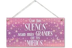 CARISPIBET Que tus suenos adorno colgante para decoración del hogar decorative de pared regalo para el cuarto 15 x 30 cm
