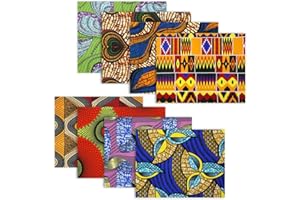 GELUODE Telas africanas para coser, 8 piezas Ankara Jersey Tela por metros, 20 x 16 pulgadas/50 x 40 cm, tela de patchwork paquete de tela de impresión de cera de algodón para costura, ropa, manualidades,