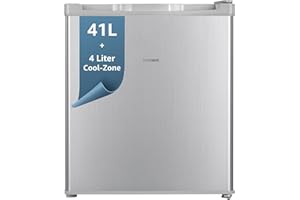 homeX CM1012-S kleiner Kühlschrank | Mini-Kühlschrank | Cool-Zone | mechanische Temperatursteuerung | Silber