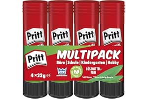 Pritt Barra Adhesiva, pegamento infantil seguro para niños para hacer manualidades, cola universal de adhesión fuerte para estuche escolar y oficina, 4x22 g Pritt Stick