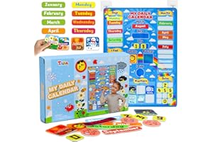 Taika 47PCS 25.5x19 inch Calendar for Kids, Wall Calendar, All About Today Board, Kids Calendar, Interactive Board, Felt Board, Daily Learning for Preschool Kindergarten Home School