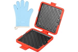 BUTORY Microwave Toastie Sandwich Maker with Gloves Toastie Maker Nonstick Plate Sandwich Maker Heatwave Technology Sandwich Toaster for Cooking Delicious Crispy