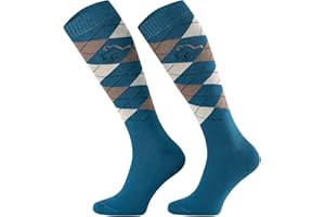 TODO Comodo STPDJ Calze Equitazione Donna, Uomo, Bambina | Calzini da Equitazione Ragazza Ragazzo a Scacchi Lunge in Cotone