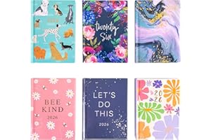 evelay 2026 Dairy A5 Week To View Full Year Fancy Planner Organiser Journal Hardback Cover & Ribbon (Flowers)