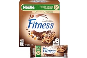 FITNESS Chocolate Barrette Cereali Integrali con Cioccolato Fondente, 6 Barrette da 23,5g (141g)