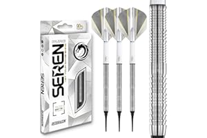 RED DRAGON Darts – Seren Pure Serie - 90% Tungsteno Professionale Punta Morbida Set di Freccette con voli e aste per Freccette - Disponibile in Quattro Stili