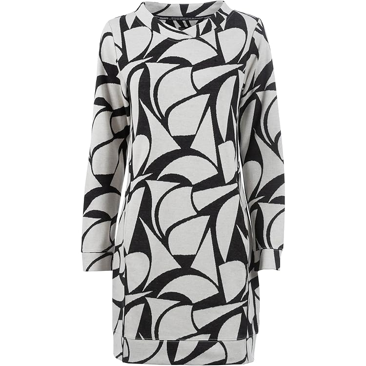 S'questo Sweatkleid Kurz Mit Blätterprint - Bequemes Freizeitkleid